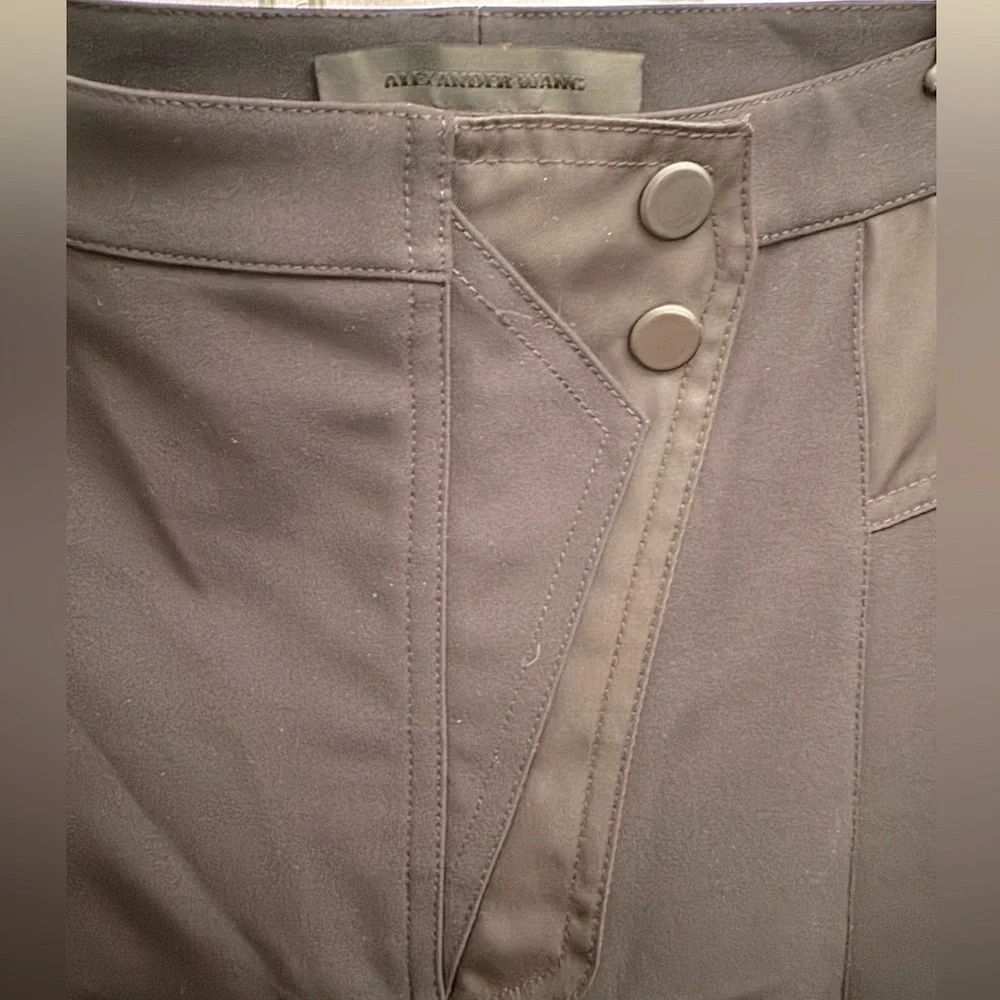 NWT ALEXANDER WANG Stretch Skinny Pant Satin Trim Zipper Ankles Snap Size 8